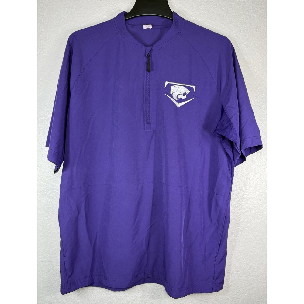 Kansas State Wildcats Shirt Mens Medium Purple NCAA Baseball BAW 1/4 Zip